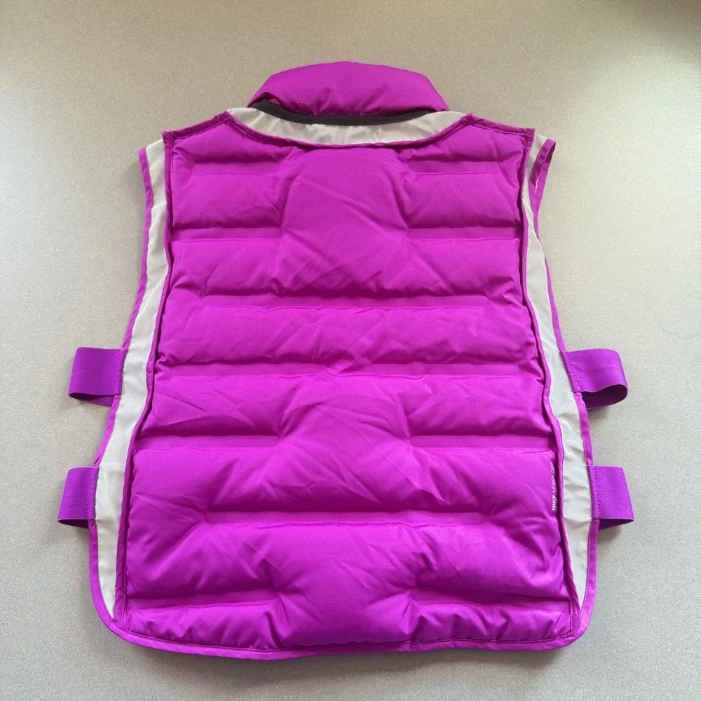 Nike Aeroloft 800 Down Running Vest Purple Magenta Womens Small Reflective Zip